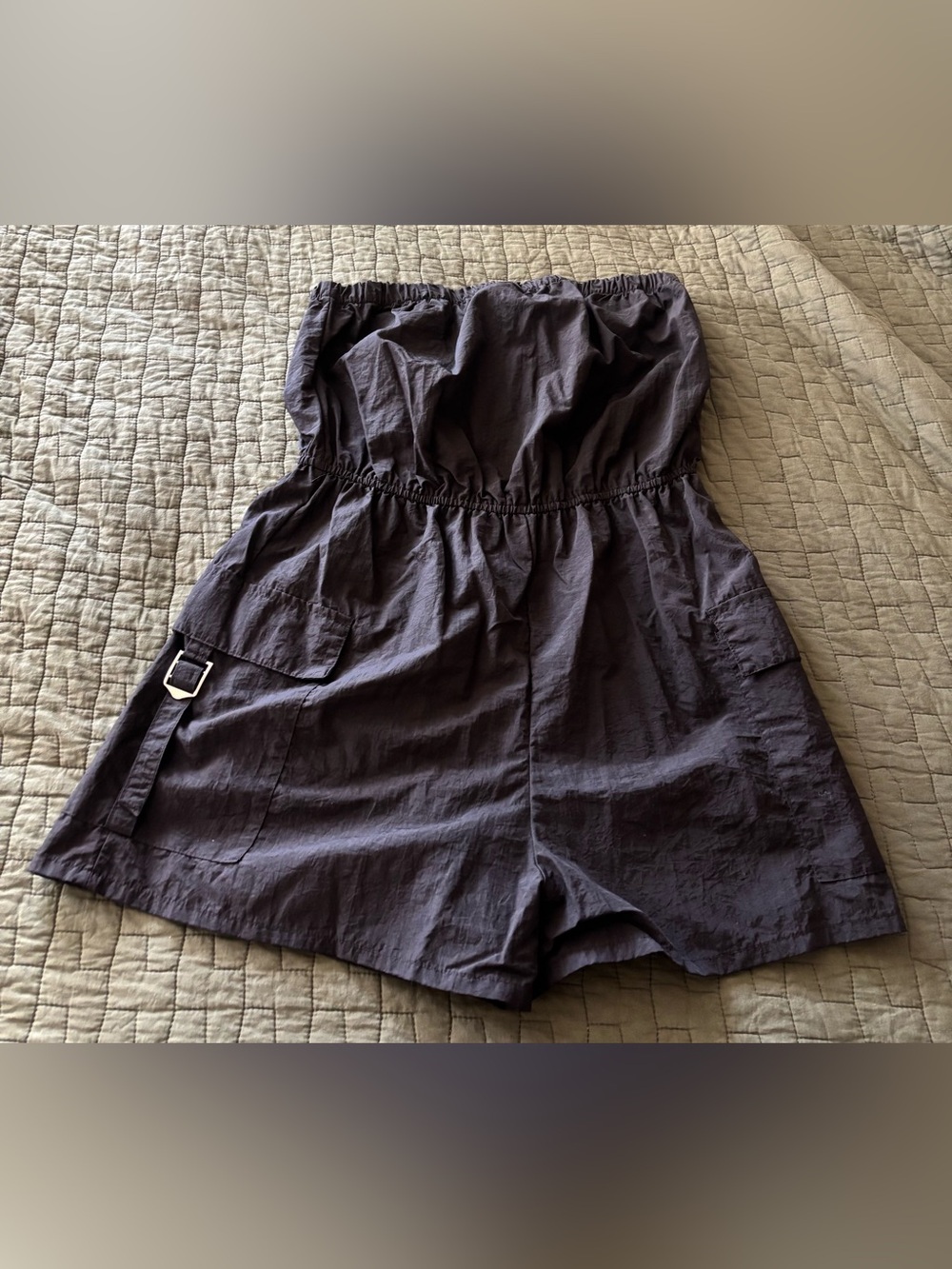 No Boundaries Strapless Black Romper Shorts